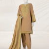 Brown Dyed Jacquard Unstitched 3pc