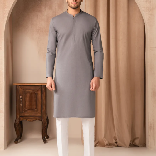 Denim Blue Cotton Casual Kurta Denim Blue Cotton Casual Kurta