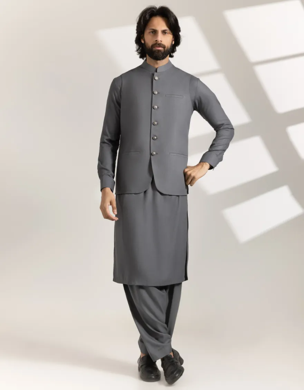 Light Blue Blended Semi-Formal Kameez Shalwar