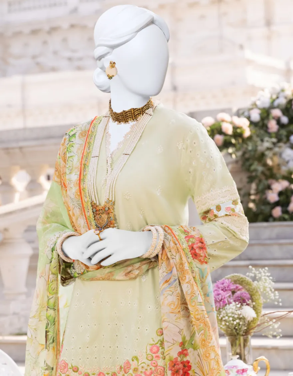 Mint Green Cambric Embroidered Unstitched 3pc