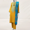Mustard Embroidered Linen Unstitched 3pc 1 Mustard Embroidered Linen Unstitched 3pc