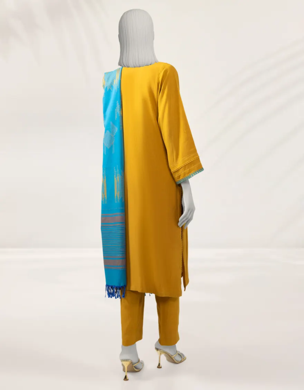 Mustard Embroidered Linen Unstitched 3pc 3 Mustard Embroidered Linen Unstitched 3pc